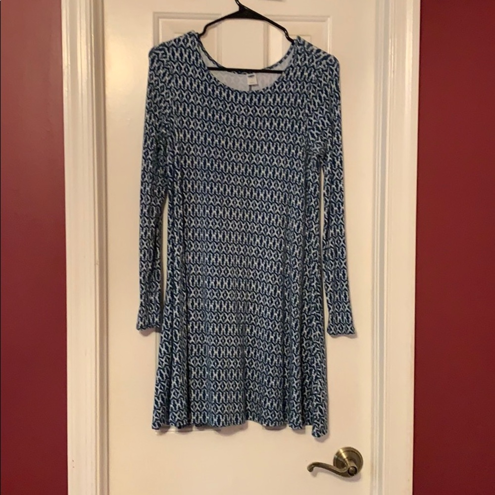 Blue patterned dress